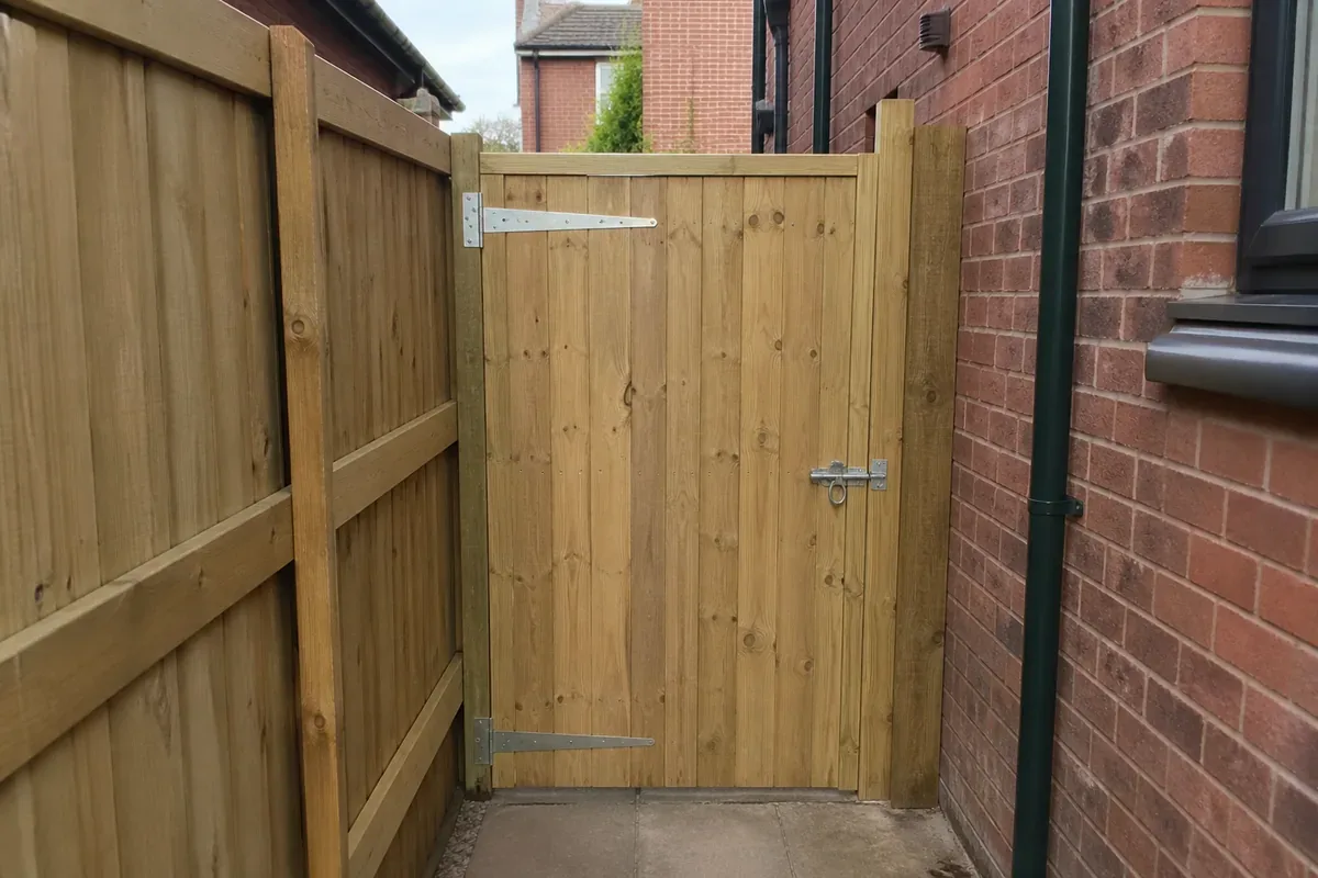 Wooden garden gate fitted in Stockport